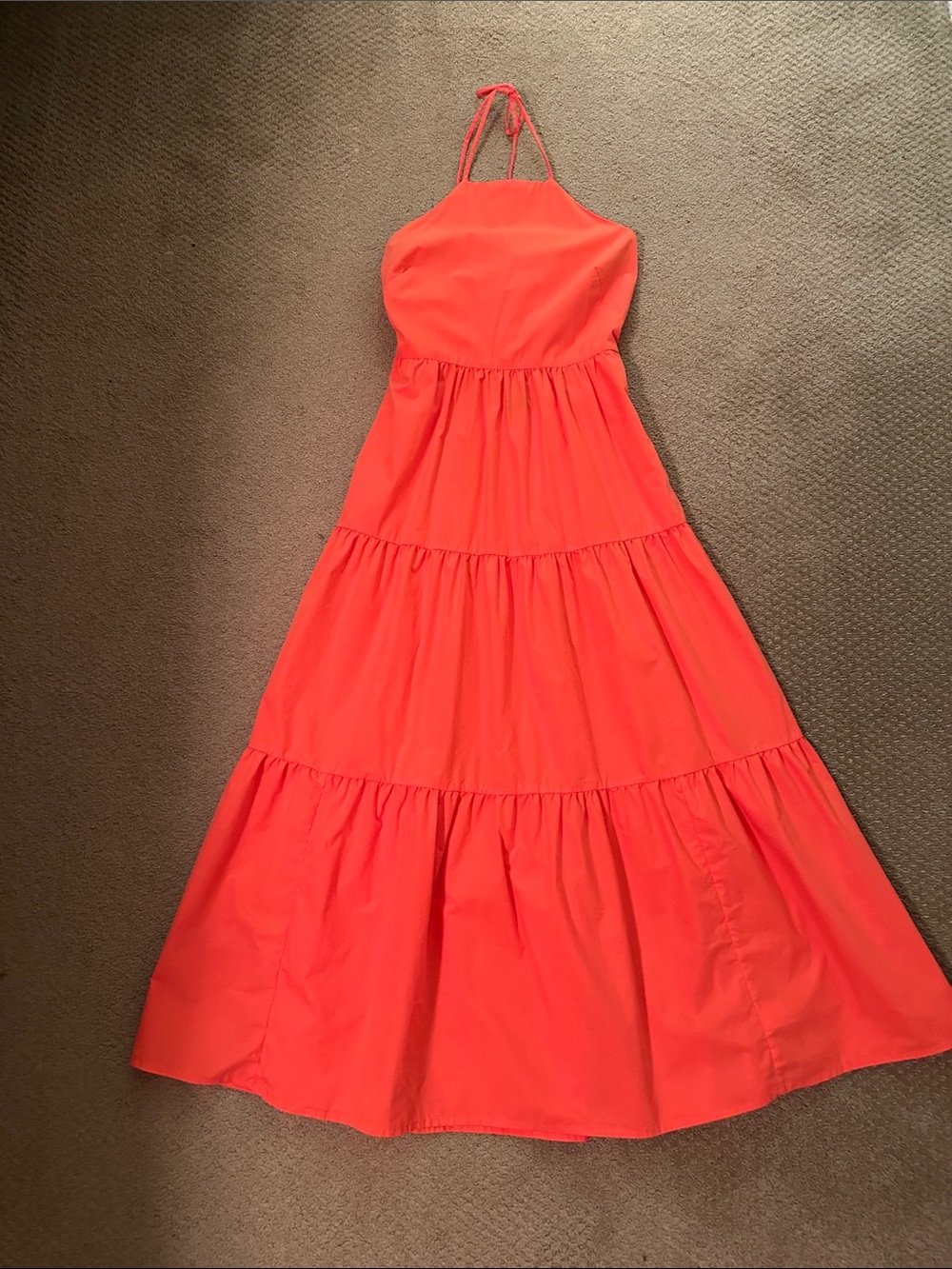 GAP Coral Halter Tiered Maxi Dress